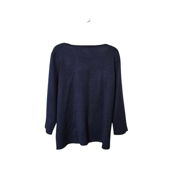 PLUS SIZE******(Ralph Lauren Deep Blue Long Sleeve Tee - Picture 4 of 6
